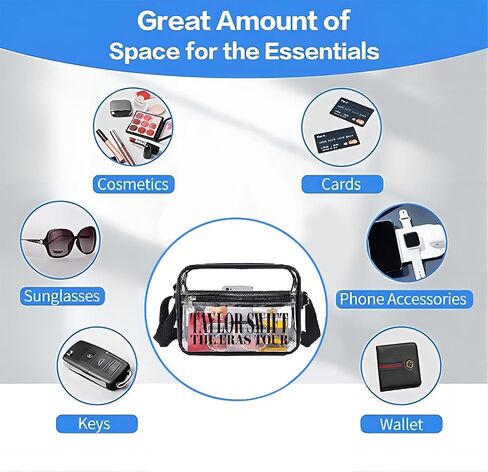 Tocixll Clear Stadium Bag, Clear Crossbody Purse Bag, Great for Concerts and Sports in Saudi Arabia