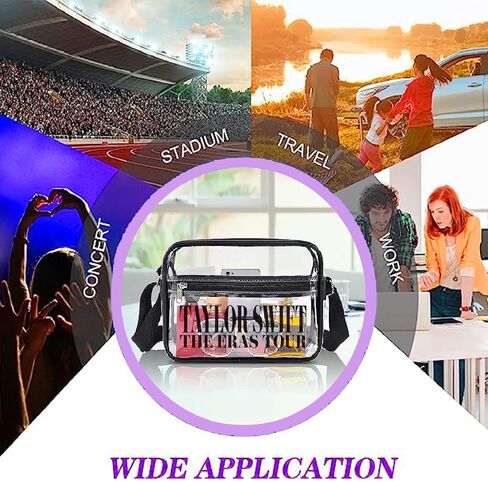 Tocixll Clear Stadium Bag, Clear Crossbody Purse Bag, Great for Concerts and Sports in Saudi Arabia