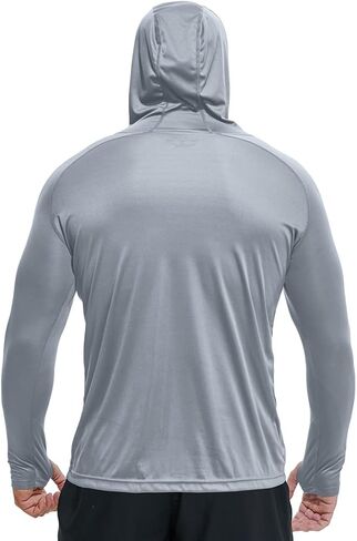 تي شيرت GKVK للرجال بعامل حماية من أشعة الشمس 50+ للحماية من الشمس وأكمام طويلة بعامل حماية من الشمس SPF تي شيرت للحماية من الطفح الجلدي في الهواء الطلق وخفيف الوزن in Kuwait