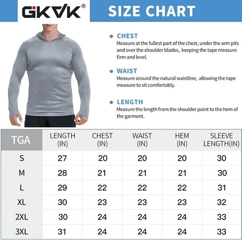 تي شيرت GKVK للرجال بعامل حماية من أشعة الشمس 50+ للحماية من الشمس وأكمام طويلة بعامل حماية من الشمس SPF تي شيرت للحماية من الطفح الجلدي في الهواء الطلق وخفيف الوزن in Kuwait