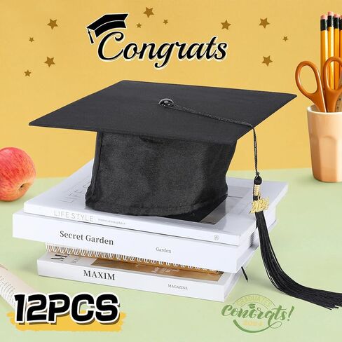 Bigmeta 12 قطعة 2024 قبعات التخرج لمرحلة ما قبل المدرسة - قبعة التخرج للأطفال قابلة للتعديل للأولاد والبنات in Kuwait