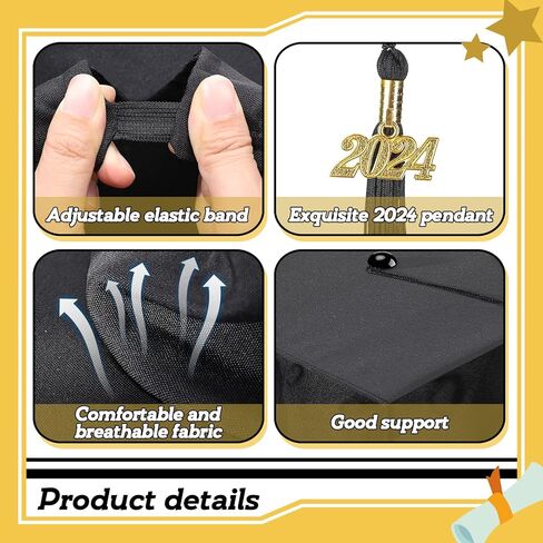 Bigmeta 12 قطعة 2024 قبعات التخرج لمرحلة ما قبل المدرسة - قبعة التخرج للأطفال قابلة للتعديل للأولاد والبنات in Kuwait