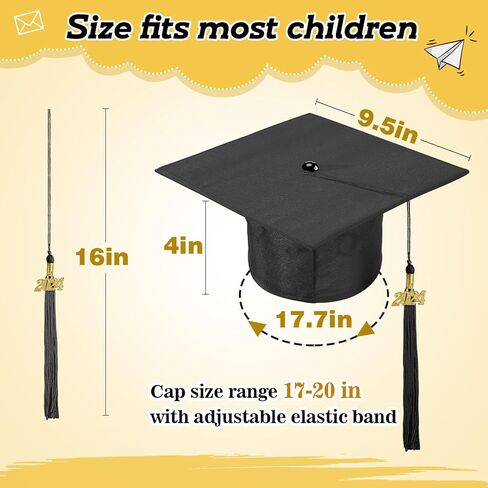Bigmeta 12 قطعة 2024 قبعات التخرج لمرحلة ما قبل المدرسة - قبعة التخرج للأطفال قابلة للتعديل للأولاد والبنات in Kuwait