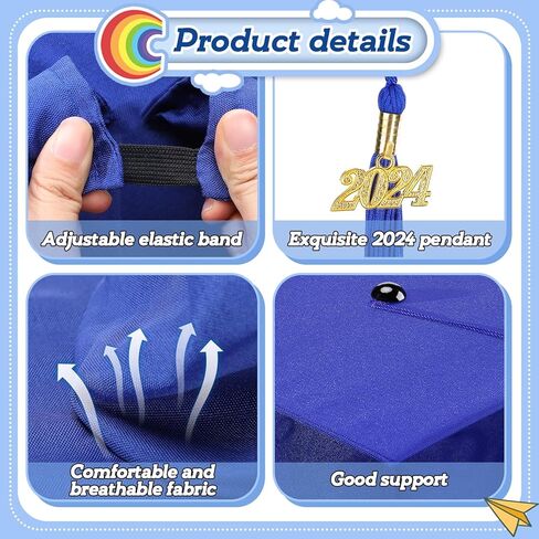 Bigmeta 12 Pcs 2024 Preschool Kindergarten Graduation Caps - Adjustable Child Kids Grad Cap for Boys or Girls in Saudi Arabia