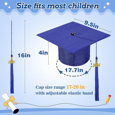 Bigmeta 12 Pcs 2024 Preschool Kindergarten Graduation Caps - Adjustable Child Kids Grad Cap for Boys or Girls in Saudi Arabia