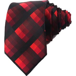 Classic Mens Woven Jacquard Pre Tied Ties Checked Plaid Necktie Formal Wedding Neck Tie in Kuwait