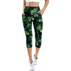 KevaMolly High Waist Leggings for Women Tummy Control Print Yoga Pants with Pockets 4 Way Stretch Workout Yoga Leggings in Saudi Arabia