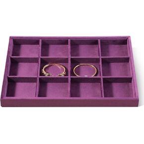 Newly Velvet Jewelry Storage Tray (P086-P088) (Purple, 24 Grid Pendant Tray) in Kuwait