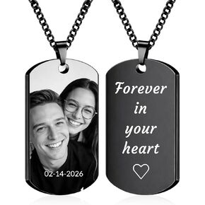 قلادة صورة BEXOA صورة شخصية، قلادات مخصصة منقوشة على شكل علامة الكلب للرجال والنساء هدايا in Kuwait