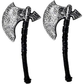 2 PCS Medieval Viking Battle Axe Prop,Plastic Axe Weapons for Halloween Costume Cosplay Gift in Saudi Arabia