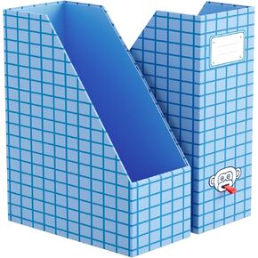 صناديق تخزين قابلة للطي لحامل ملفات المجلات JiaWei - مجموعة من 4 رفوف مجلات من الورق المقوى مصنوعة من 2150 جم/م² بعرض 10.5 سم، منظم مكتب للفصل الدراسي والمنزل والمكتب - ملون in Kuwait