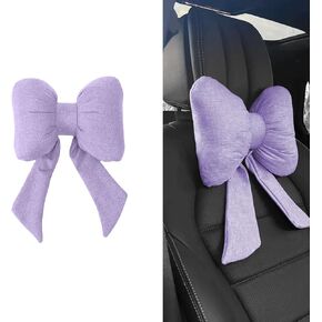 Cute Bow Car Headrest Pillow, Breathable Memory Foam Car Neck Pillows for Relief Neck Fatigue with Adjustable Strap, Universal Head Rest Pillow for Cars Decoration (Black) in Kuwait