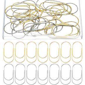 Jumbo Big Paper Clips, 20PCS 2Inch Oversized Jumbo Wide Planner Giant Paper Clip Planner Papers Clips Non Skid Smooth Finish Steel Wire Office Supply Accessories, Gold and Silver in Kuwait