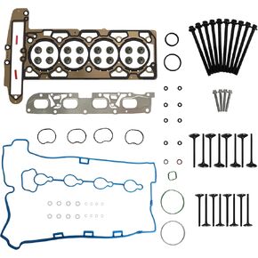 2.4 مجموعة حشية الرأس Ecotec مع مسامير وصمامات الرأس مناسبة لمحرك Chevy Equinox Malibu GMC Terrain Buick Regal Lacrosse Verano 2.4L L4 DOHC LAF Engine 2011-2017 HS26517PT ES72196 in Kuwait