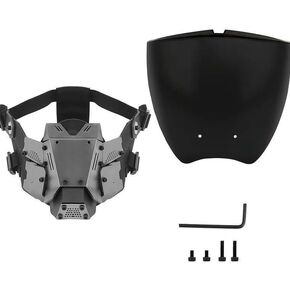 مجموعة قناع وجه نصف/كامل لخوذة الشرير/قناع Techwear/قناع ميكانيكي/قناع Airsoft، أقنعة قرون الساموراي التنكرية، هدايا حفلات الهالوين in Kuwait