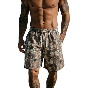 UOUA Mens Graphic Shorts Vintage Designer Workout Shorts Casual Cool Streetwear Waist Pants in Saudi Arabia