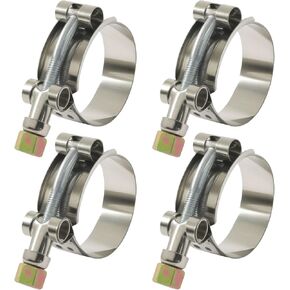 1.5 Inch T-Bolt Hose Clamp, 304 Stainless Steel Clamp Working Range 46mm-52mm for 1.5" Hose ID, Turbo Intake Intercooler(4 Pack) in Kuwait