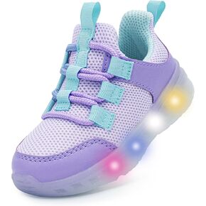 YESKIS Toddler Light Up Shoes Boys Girls Slip On Walking Sneakers | Led Flashing Breathable Mesh Lightweight Running Tennis Shoes for Todder and Little Kid in Saudi Arabia