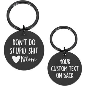 Don't Do Stupid Shit Keychain, 16th Birthday Gift, Stainless Steel, Love Mom, Love Dad, Love Mom & Dad, Gift for Son, Gift for Daughter, Christmas, Birthday, New Driver Gift, Adulting, Valentines Day in Kuwait