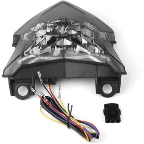 مصباح خلفي LED للدراجات النارية (5 أسلاك) عدسة دخان إشارة الانعطاف المتكاملة لـ Kawasaki Ninja 650 Z650 2017-2025 /Z900 2017-2024 /ZH2 2020-2025، مجموعة مصابيح الفرامل الخلفية 12 فولت in Kuwait