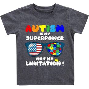 Boys Girls Autism Awareness Shirt Toddler Different is Beautiful Puzzle Heart Graphic Tee Kids Autistic Outfit Tops 4-7 Years in Saudi Arabia