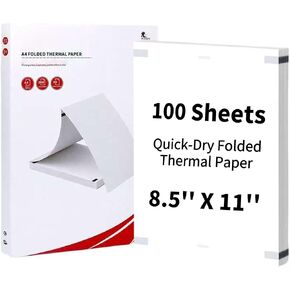 ورق طابعة حرارية HUOJI مقاس 8.5 × 11 (100 ورقة)، مقاس حرف أمريكي، ورق حراري سريع الجفاف، متوافق مع الطابعة المحمولة in Kuwait