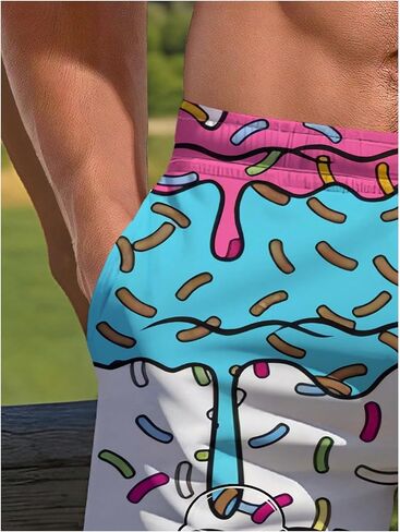 SOLY HUX Men's Beach Shorts Drawstring Waist Printed Swim Trunks Swimwear Summer Vacation Outfits in Saudi Arabia