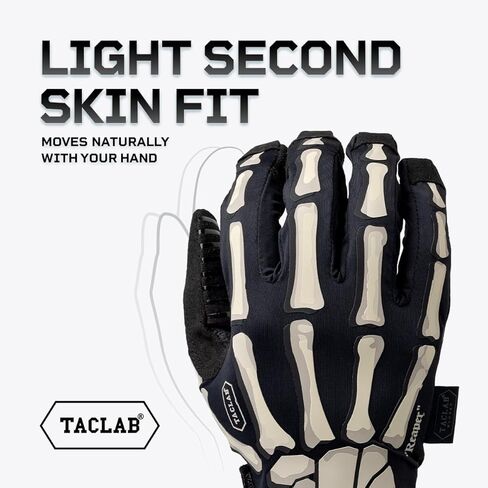 قفازات TACLAB Reaper Skeleton - قفازات ركوب فائقة القبضة وجيدة التهوية للموتوكروس، MTB، الدراجة الترابية، الطرق الوعرة، BMX، ركوب الدراجات - شاشة تعمل باللمس، خفيفة الوزن، ملائمة تمامًا in Kuwait