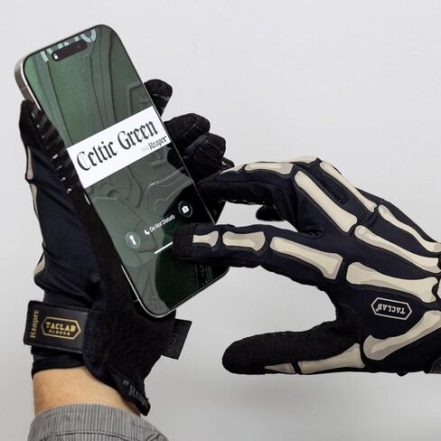 قفازات TACLAB Reaper Skeleton - قفازات ركوب فائقة القبضة وجيدة التهوية للموتوكروس، MTB، الدراجة الترابية، الطرق الوعرة، BMX، ركوب الدراجات - شاشة تعمل باللمس، خفيفة الوزن، ملائمة تمامًا in Kuwait