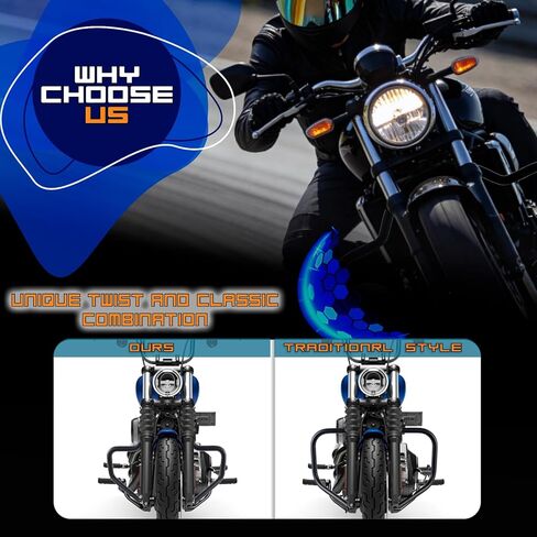 Mustache Crash Bar Engine Guard Highway Bar Compatible with Honda VT1100C Shadow Spirit VT1100C2 Shadow Sabre 2000-2007 (Chrome) in Saudi Arabia