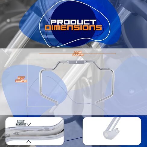 Mustache Crash Bar Engine Guard Highway Bar Compatible with Honda VT1100C Shadow Spirit VT1100C2 Shadow Sabre 2000-2007 (Chrome) in Saudi Arabia