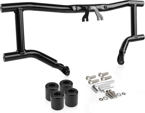 Front Engine Guard Crash Bar Flat Out Bar for Harley Davidson Touring 2014-Up | Street Glide Road Glide Road King Electra Glide Ultra Limited | Low-Profile Design with Replaceable Sliders in Saudi Arabia