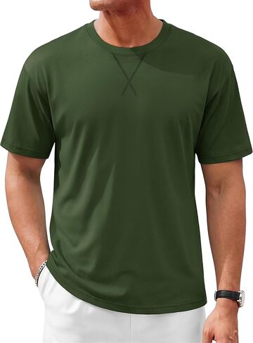 TACVASEN Men's T-Shirts Premium Cotton Short Sleeve Crew Neck T Shirts Casual Soft Loose Fit Tee Shirts in Saudi Arabia