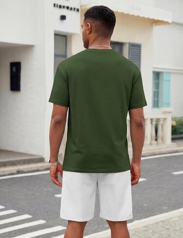TACVASEN Men's T-Shirts Premium Cotton Short Sleeve Crew Neck T Shirts Casual Soft Loose Fit Tee Shirts in Saudi Arabia