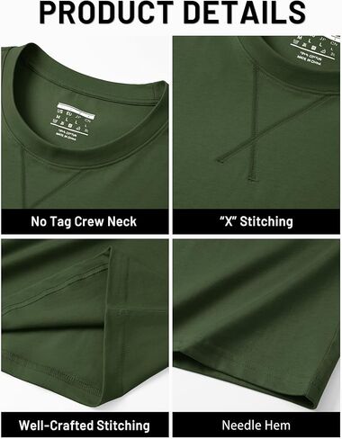 TACVASEN Men's T-Shirts Premium Cotton Short Sleeve Crew Neck T Shirts Casual Soft Loose Fit Tee Shirts in Saudi Arabia
