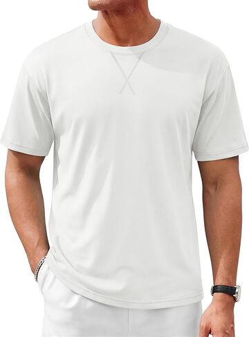 TACVASEN Men's T-Shirts Premium Cotton Short Sleeve Crew Neck T Shirts Casual Soft Loose Fit Tee Shirts in Saudi Arabia