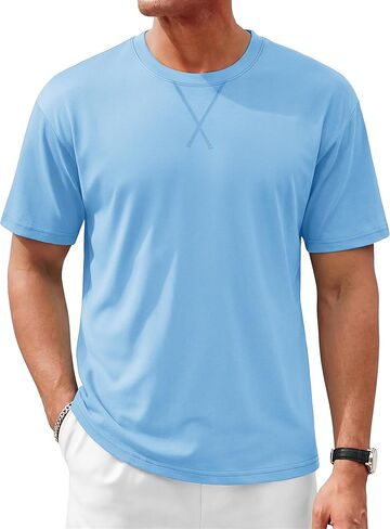 TACVASEN Men's T-Shirts Premium Cotton Short Sleeve Crew Neck T Shirts Casual Soft Loose Fit Tee Shirts in Saudi Arabia