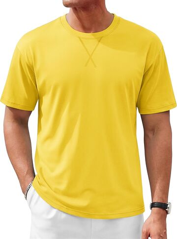 TACVASEN Men's T-Shirts Premium Cotton Short Sleeve Crew Neck T Shirts Casual Soft Loose Fit Tee Shirts in Saudi Arabia