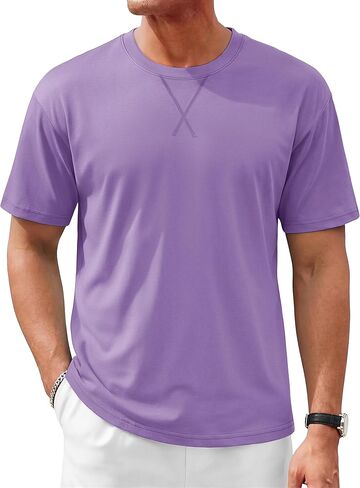 TACVASEN Men's T-Shirts Premium Cotton Short Sleeve Crew Neck T Shirts Casual Soft Loose Fit Tee Shirts in Saudi Arabia