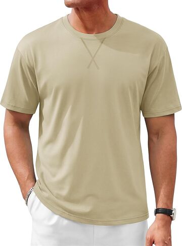 TACVASEN Men's T-Shirts Premium Cotton Short Sleeve Crew Neck T Shirts Casual Soft Loose Fit Tee Shirts in Saudi Arabia