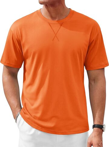 TACVASEN Men's T-Shirts Premium Cotton Short Sleeve Crew Neck T Shirts Casual Soft Loose Fit Tee Shirts in Saudi Arabia