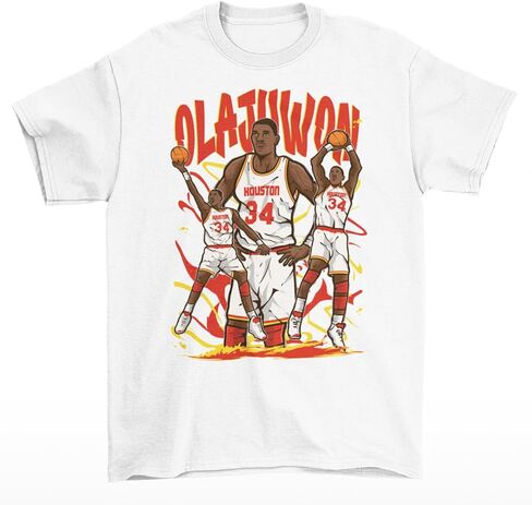 تي شيرت كرة السلة RatTrapTees Hakeem Olajuwon بتصميم كارتوني من هيوستن in Kuwait