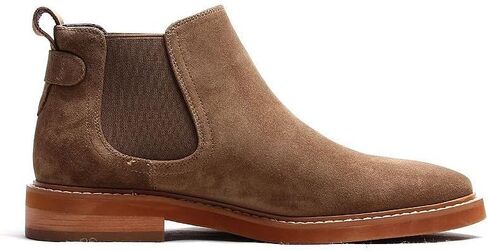 Santimon Men's Chelsea Ankle Boots Suede Casual Boots for Men Black Orange in Saudi Arabia