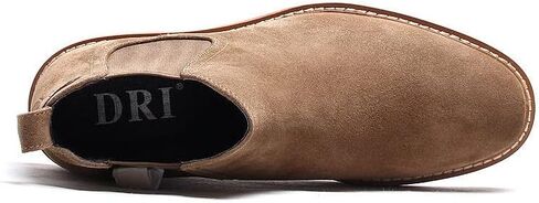 Santimon Men's Chelsea Ankle Boots Suede Casual Boots for Men Black Orange in Saudi Arabia