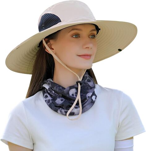 قبعة الشمس للرجال والنساء ذات حافة واسعة، قبعة دلو للحماية من الأشعة فوق البنفسجية وطاردة للماء، قبعة جيدة التهوية لصيد الأسماك والمشي لمسافات طويلة والحديقة والشاطئ in Kuwait