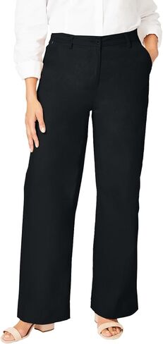 Jessica London Women's Plus Size Petite Stretch Cotton Chino Wide-Leg Trouser in Saudi Arabia