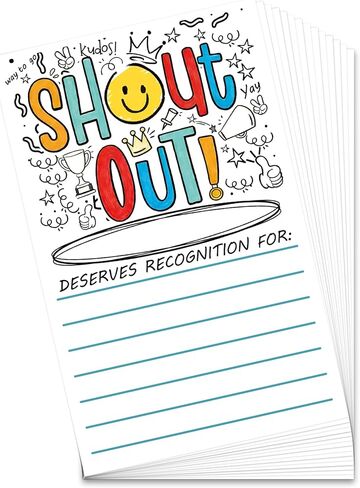 52 Pcs Positive Shout Out Card – Appreciation and Recognition Cards for Teachers, Students, Employees, and Office Staff – Motivational Reward Cards for School Workplace in Saudi Arabia