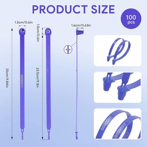 1000 Pcs Plastic Truck Trailer Door Seals, Tamper Evident Security Seals, Numbered Safety Disposable Tags for Container, Trailer, Warehouse, Blue in Saudi Arabia