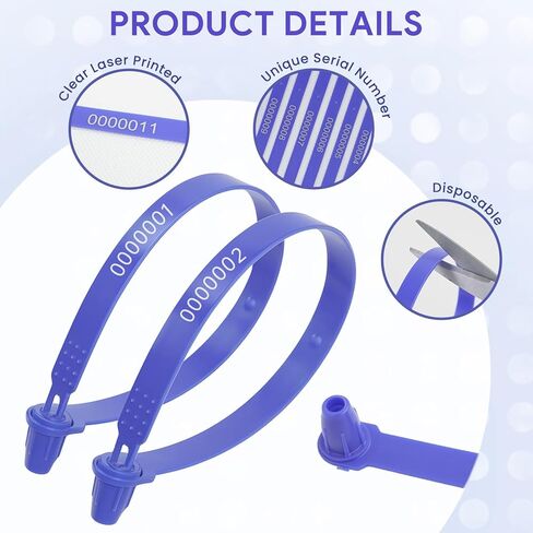 1000 Pcs Plastic Truck Trailer Door Seals, Tamper Evident Security Seals, Numbered Safety Disposable Tags for Container, Trailer, Warehouse, Blue in Saudi Arabia