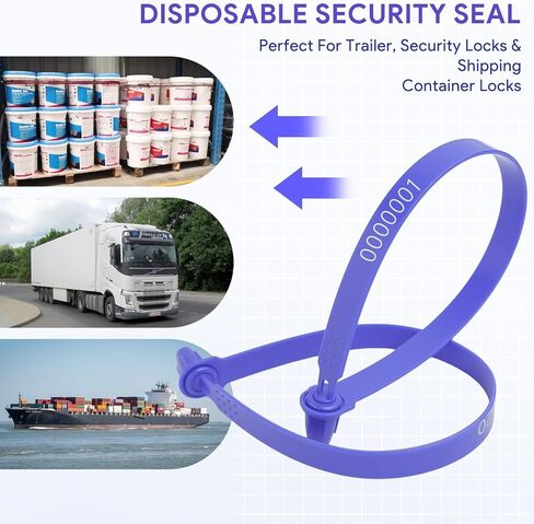1000 Pcs Plastic Truck Trailer Door Seals, Tamper Evident Security Seals, Numbered Safety Disposable Tags for Container, Trailer, Warehouse, Blue in Saudi Arabia